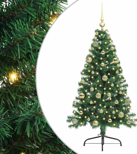 Umělý osvětlený vánoční stromeček Zelená 150 cm PVC 3397002