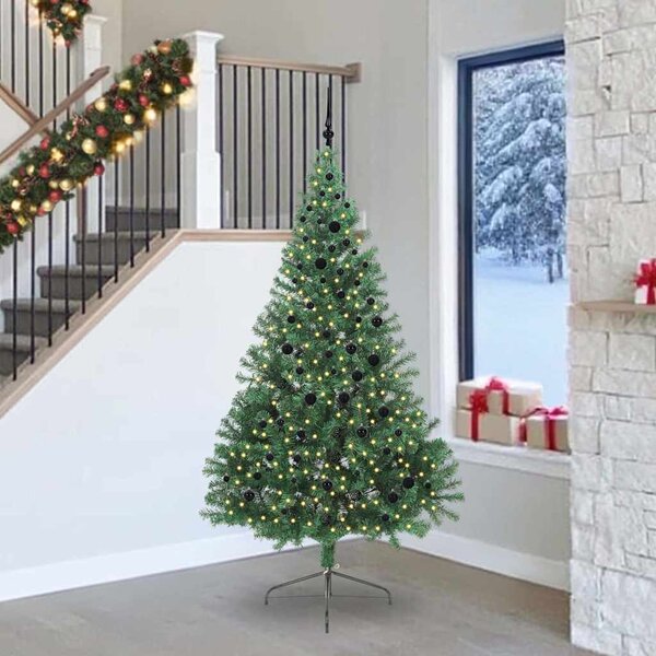 Umělý osvětlený vánoční stromeček Zelená 240 cm PVC 3397038