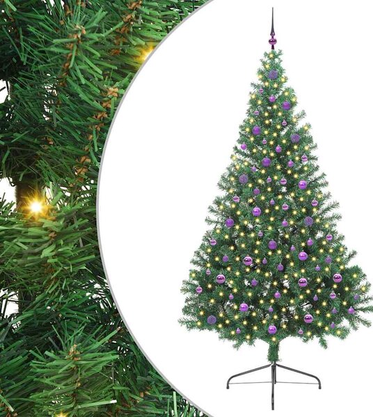 Umělý osvětlený vánoční stromeček Zelená 240 cm PVC 3397043