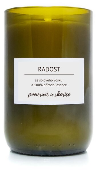 Bioplace Vonná svíčka ze sójového vosku Pomeranč & Skořice - RADOST (450g)