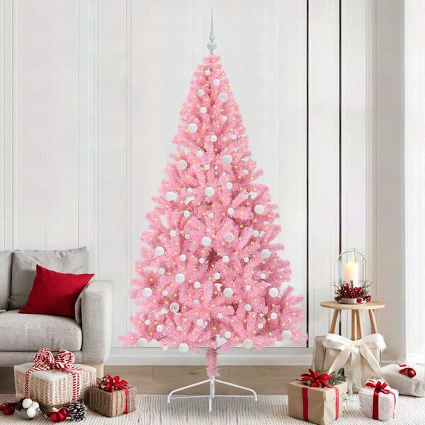 Umělý osvětlený vánoční stromeček Růžová 240 cm PVC 3397105