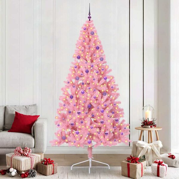 Umělý osvětlený vánoční stromeček Růžová 240 cm PVC 3397108