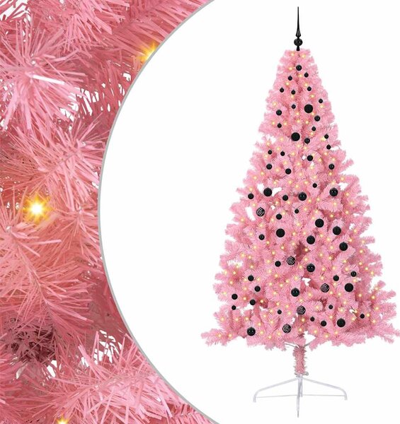 Umělý osvětlený vánoční stromeček Růžová 240 cm PVC 3397103