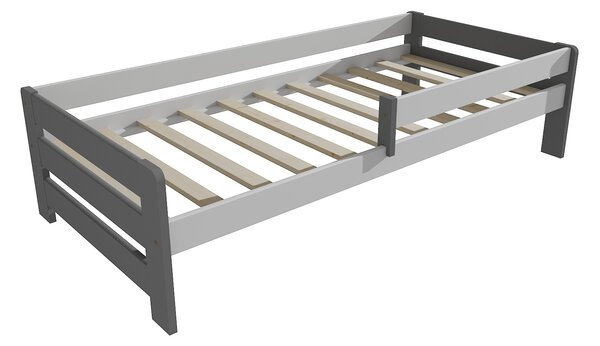 Vomaks Dětská postel se zábranou VMK003D KIDS Rozměr: 80 x 170 cm, Barva: barva šedá + bílá