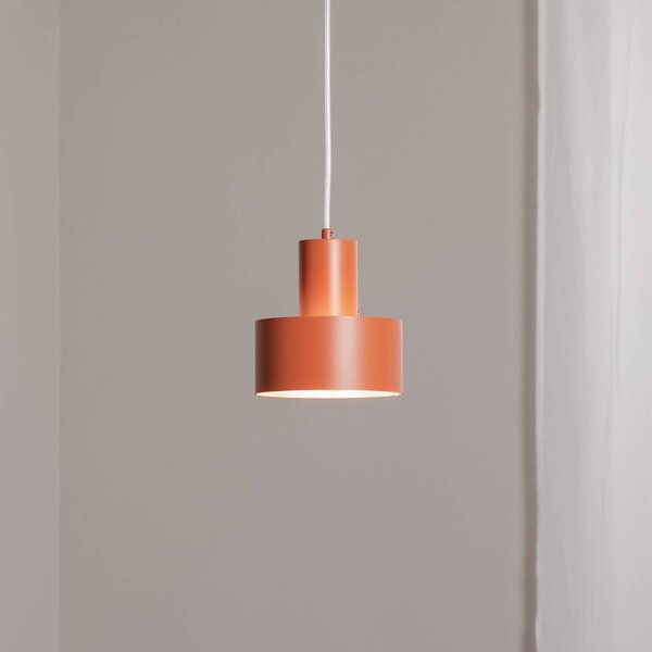 SIGMA Závěsné světlo Rif S, cihlově červené, 1 žárovka, Ø 15 cm, ocel, stmívatelný, Červená, Obývací pokoj / jídelna, kov, Moderní