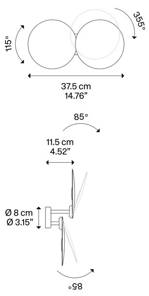 Lodes LED stropní/nástěnné svítidlo Puzzle Round Double, d. 37,5 cm, 2x16W Barva: Matná bílá, Teplota světla: 3000K - teplá bílá