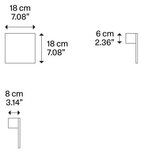 Lodes LED stropní/nástěnné svítidlo Puzzle Single Square, d. 18 cm, 1x16W Barva: Matná bílá, Teplota světla: 3000K - teplá bílá