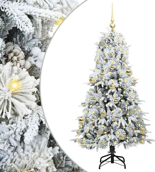 Umělý Skládací Vánoční Strom s stojanem Bílá 150 cm PE a PVC 3397475