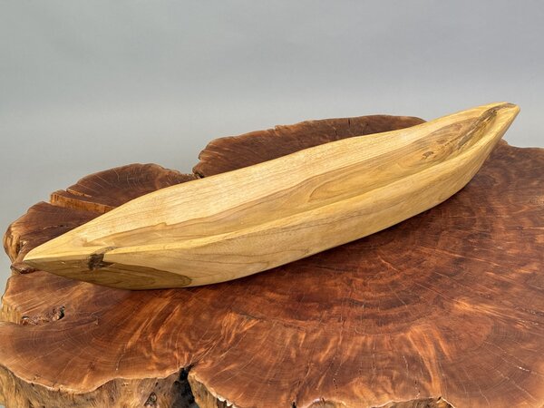 Přírodní mísa z teakového kořenového dřeva „Člun“ – voskovaná, 70 cm