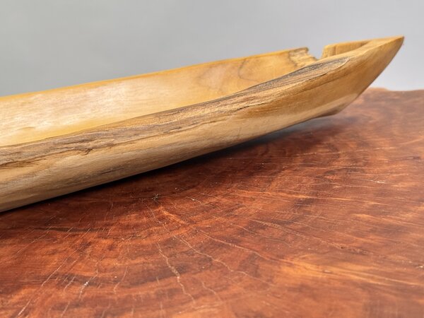 Přírodní mísa z teakového kořenového dřeva „Člun“ – voskovaná, 70 cm