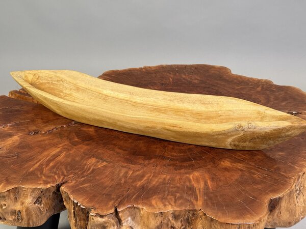 Přírodní mísa z teakového kořenového dřeva „Člun“ – voskovaná, 70 cm