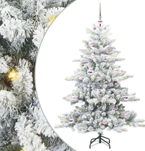 Umělý Skládací Vánoční Strom s stojanem Bílá 150 cm PVC a ocel 3397707