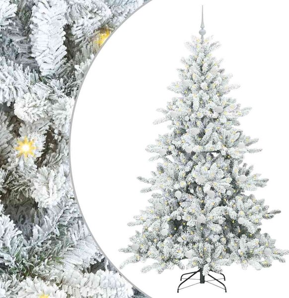Umělý Skládací Vánoční Strom s stojanem Bílá 210 cm PVC a ocel 3397734
