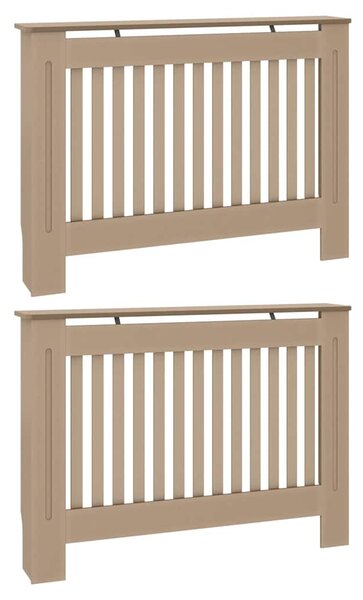 Kryt radiátoru 2 pcs Hnědá 112 x 19 x 81,5 cm Kompozitní dřevo