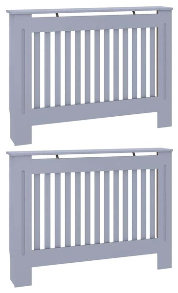 Kryt radiátoru 2 pcs Šedá 112 x 19 x 81,5 cm Kompozitní dřevo