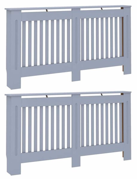 Kryt radiátoru 2 pcs Šedá 152 x 19 x 81,5 cm Kompozitní dřevo