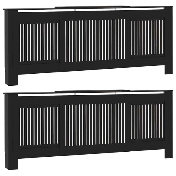 Kryt radiátoru 2 pcs Černá 205 x 20,5 x 81,5 cm