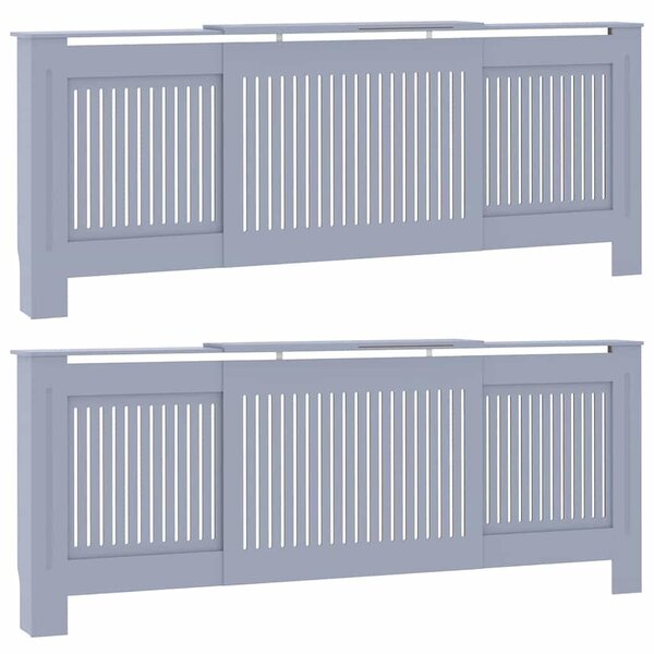 Kryt radiátoru 2 pcs Šedá 205 x 20,5 x 81,5 cm Kompozitní dřevo