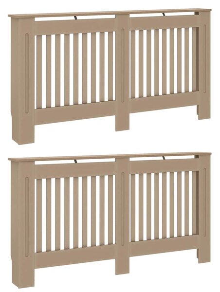 Kryt radiátoru 2 pcs Hnědá 152 x 19 x 81,5 cm Kompozitní dřevo