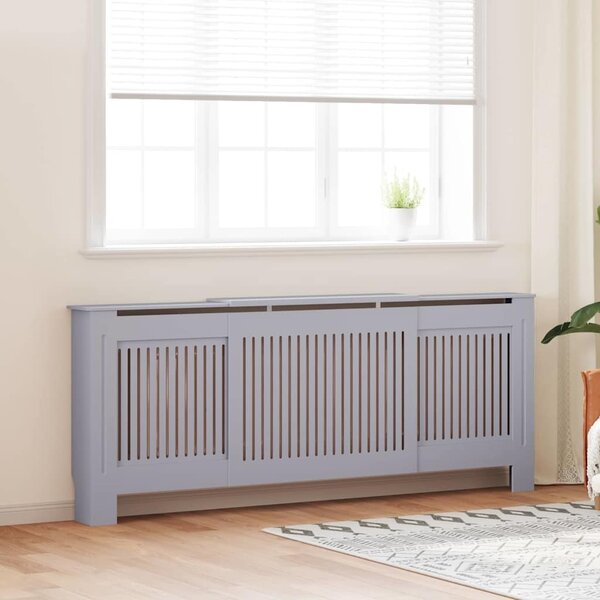 Kryt radiátoru 2 pcs Šedá 205 x 20,5 x 81,5 cm Kompozitní dřevo