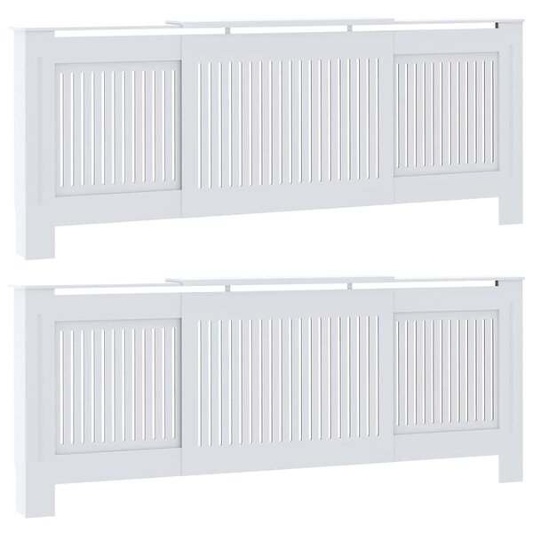 Kryt radiátoru 2 pcs Bílá 205 x 20,5 x 81,5 cm Kompozitní dřevo