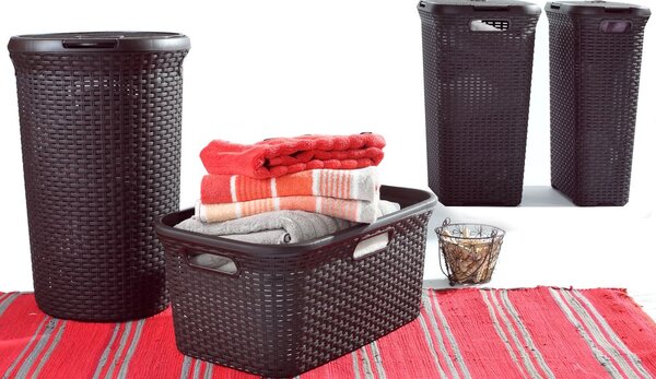 Curver RATTAN STYLE 45L koš na čisté prádlo - hnědý