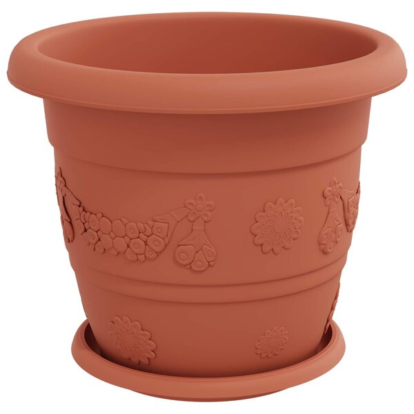 Květináče 24 pcs Cihlově červená Ø 30 x 25 cm Plast