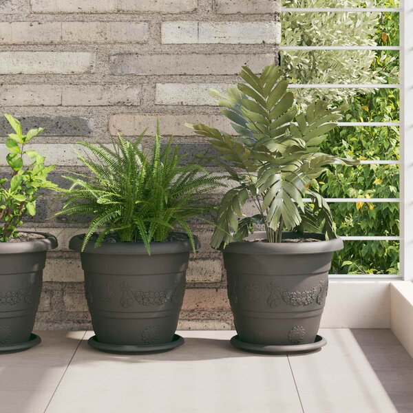 Květináče 24 pcs Černá Ø 26 x 21.5 cm Plast