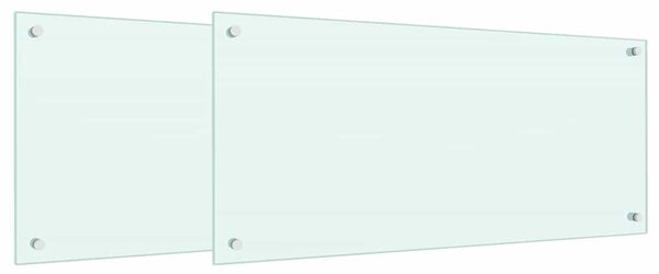 Kuchyňský obklad 2 pcs Bílá 90 x 40 cm tvrzené sklo