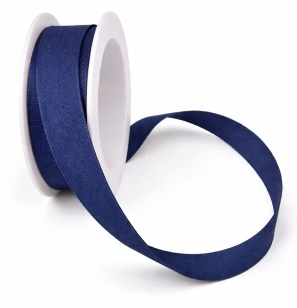 Stuha bavlněná CHANCE DARK BLUE tmavě modrá 15mm x 3,5m (4,30 Kč/m)
