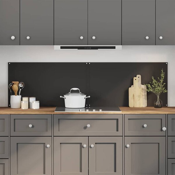 Kuchyňský obklad 2 pcs Černá 90 x 50 cm tvrzené sklo