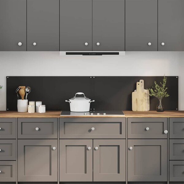 Kuchyňský obklad 2 pcs Černá 100 x 40 cm tvrzené sklo