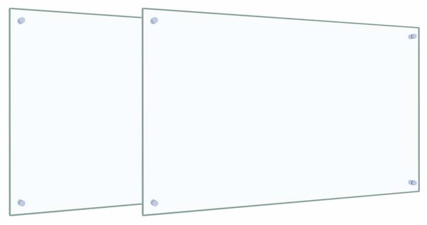 Kuchyňský obklad 2 pcs Transparentní 100 x 60 cm tvrzené sklo