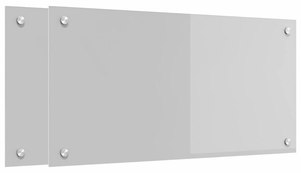 Kuchyňský obklad 2 pcs Světle šedá 80 x 40 cm tvrzené sklo