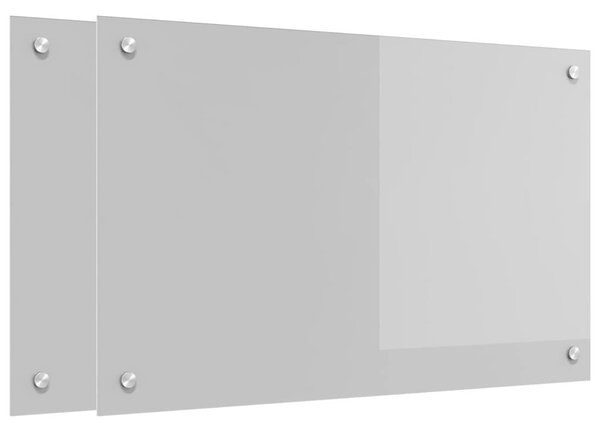 Kuchyňský obklad 2 pcs Světle šedá 80 x 50 cm tvrzené sklo