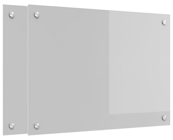 Kuchyňský obklad 2 pcs Světle šedá 70 x 50 cm tvrzené sklo
