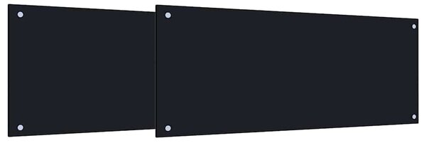 Kuchyňský obklad 2 pcs Černá 100 x 40 cm tvrzené sklo