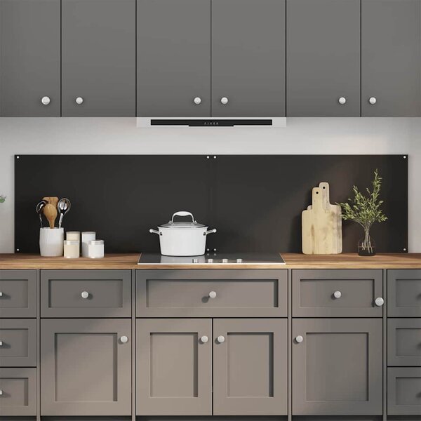 Kuchyňský obklad 2 pcs Černá 100 x 50 cm tvrzené sklo
