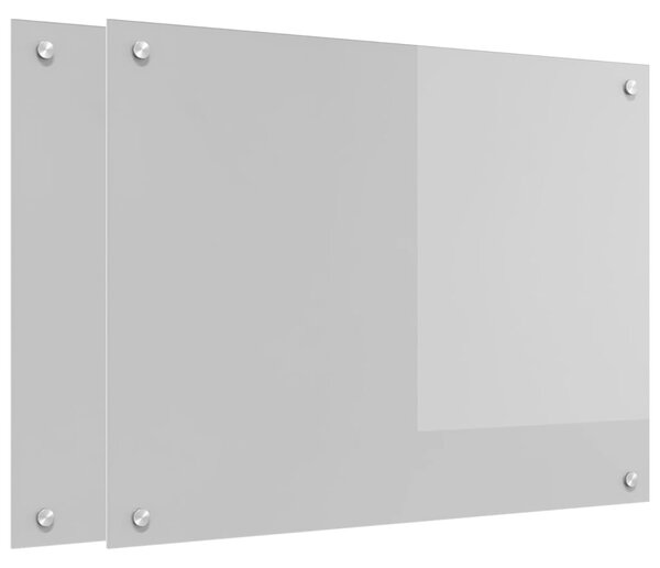 Kuchyňský obklad 2 pcs Světle šedá 80 x 60 cm tvrzené sklo