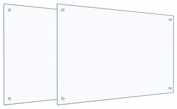 Kuchyňský obklad 2 pcs Transparentní 90 x 60 cm tvrzené sklo