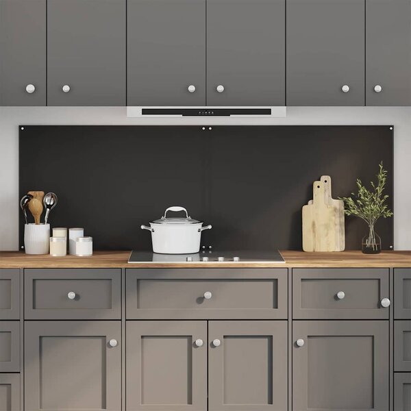 Kuchyňský obklad 2 pcs Černá 90 x 60 cm tvrzené sklo