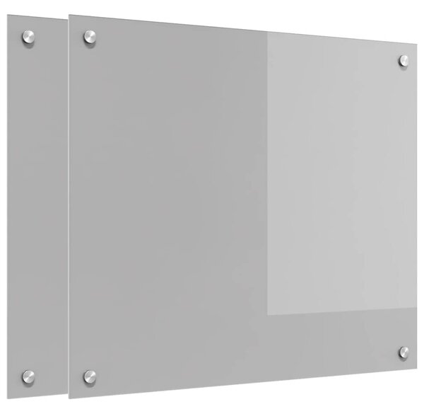 Kuchyňský obklad 2 pcs Světle šedá 70 x 60 cm tvrzené sklo