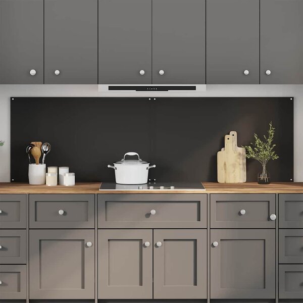 Kuchyňský obklad 2 pcs Černá 100 x 60 cm tvrzené sklo