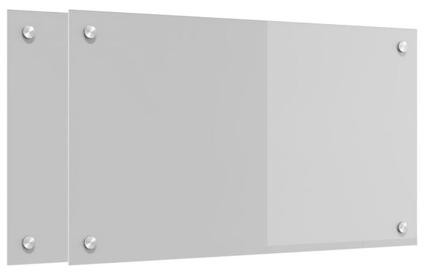 Kuchyňský obklad 2 pcs Světle šedá 70 x 40 cm tvrzené sklo