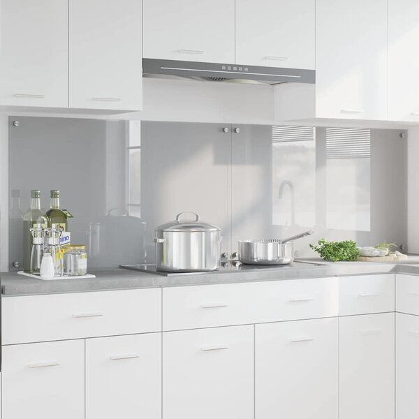 Kuchyňský obklad 2 pcs Světle šedá 100 x 60 cm tvrzené sklo