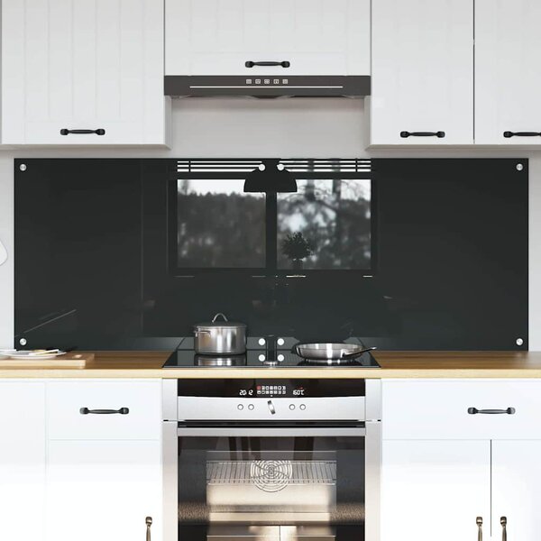 Kuchyňský obklad 2 pcs Tmavě šedá 80 x 60 cm tvrzené sklo