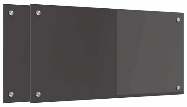 Kuchyňský obklad 2 pcs Tmavě šedá 80 x 40 cm tvrzené sklo