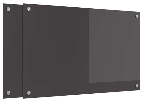 Kuchyňský obklad 2 pcs Tmavě šedá 80 x 50 cm tvrzené sklo