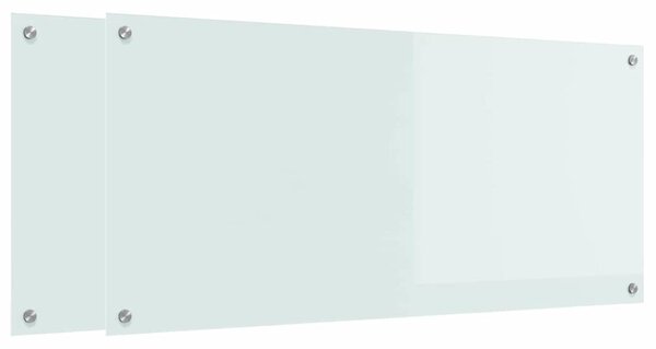 Kuchyňský obklad 2 pcs Bílá 110 x 50 cm tvrzené sklo