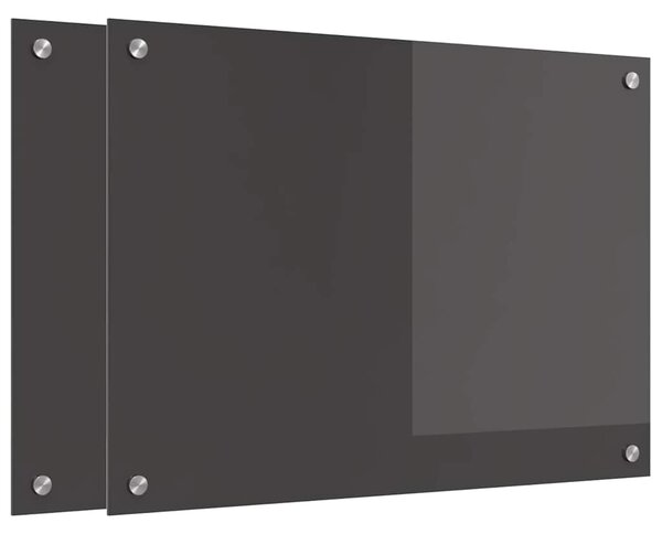 Kuchyňský obklad 2 pcs Tmavě šedá 70 x 50 cm tvrzené sklo